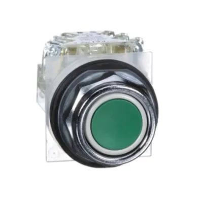 Buton Verde Ø 30 - Incastrat, Revenire Cu Arc - 1 Co