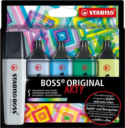 Set de etichete text Stabilo Arty - Boss Original, 5 buc. , culori reci