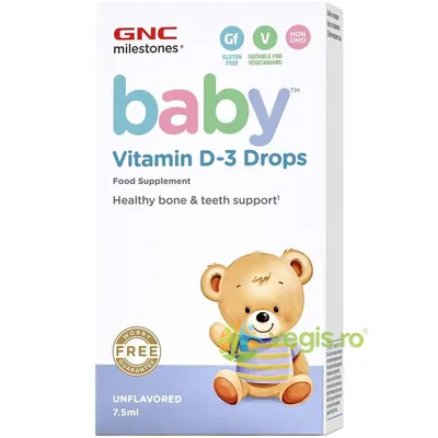 Vitamina D3 Picaturi pentru Bebelusi Milestones Baby 7.5ml