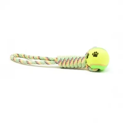 Jucarie caini minge de tenis cu maner, Enjoy, 35 cm