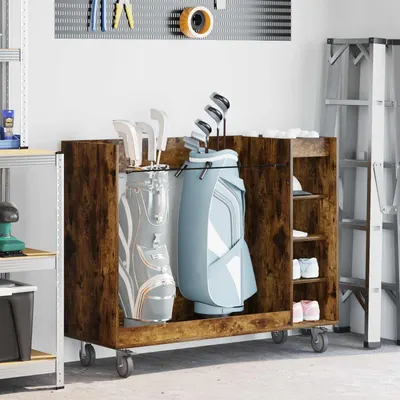 vidaXL Dulap Golf cu roata Simplu Stejar fumuriu 120 x 45 x 98 cm