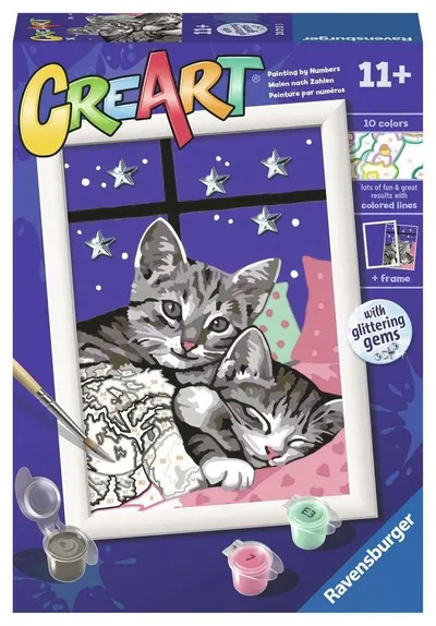 Set de pictat după numere Ravensburger CreArt - Somnul pisicii