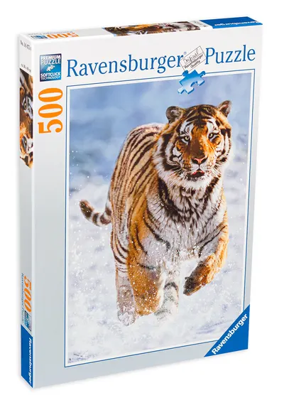 Puzzle Ravensburger din 500 de piese - Tigru in zapada