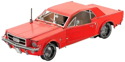 Model metalic de asamblat Metal Earth - Ford Mustang Coupe (1965) (Red Version)