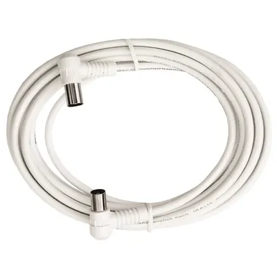 Patchcablu coax.IEC-T/IEC-M,90°,Cl.A,alb,1.5m,BAK 153-96