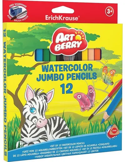 Creioane acuarelă Erich Krause Art Berry - Jumbo, 12 culori