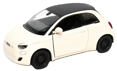 Mașinuță metalică Kinsmart - Fiat 500e, 1:28, bej