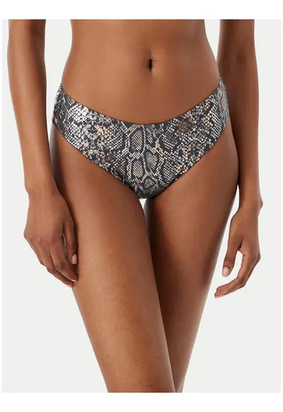Slip de bikini Dama - animal print - gri/negru - material sintetic