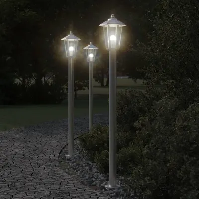 Gossi lampa exterioara de podea, argintiu, 120 cm, otel inoxidabil