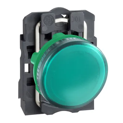 Lampa Pilot Rotunda Ø 22 - Ip65 - Verde - Baza Ba 9S - 250 V - Papuci