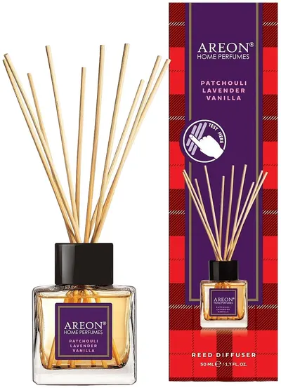 Bețișoare parfumate Areon Tartan - Patchouli, Lavender, Vanilla, 50 ml