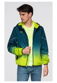 Jacheta sport cu detalii reflectorizante si captuseala din fleece C641 - Albastru inchis