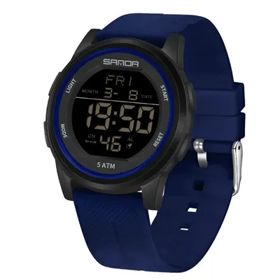 Ceas Copii Sanda 6182 Bleumarin-Negru - Design Sport, Digital, Afișaj Dată, Alarmă, Rezistent la Apă 5ATM