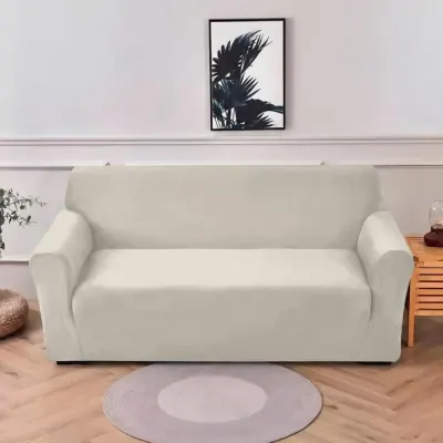 Husa elastica universala pentru canapea cu 3 locuri, Catifea Bej