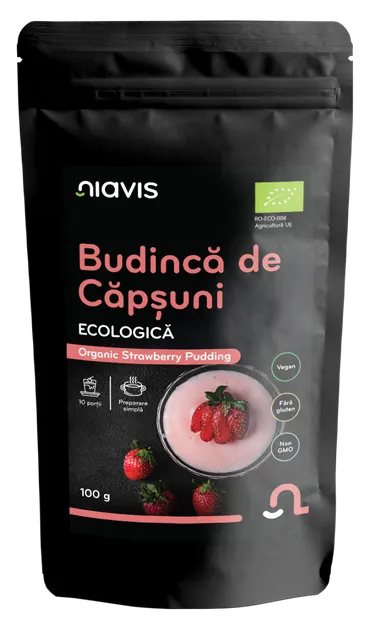 Budinca de capsune fara gluten, 100g, Niavis