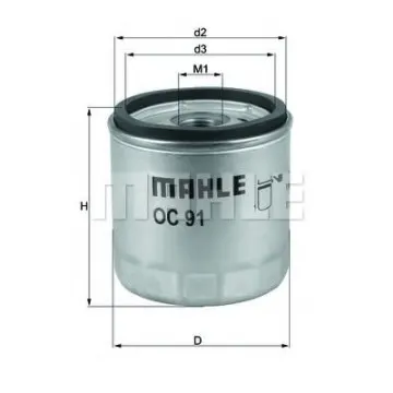 Filtru ulei MAHLE ORIGINAL OC 91D