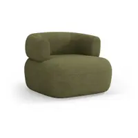 Fotoliu verde cu tapițerie din stofă bouclé Jenny – Micadoni Home