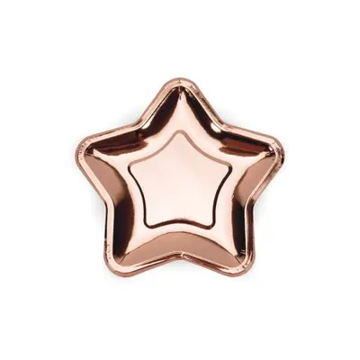 Farfurii stea rose gold 18 cm