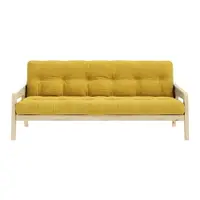 Canapea variabilă cu tapițerie din catifea reiată Karup Design Grab Raw/Honey
