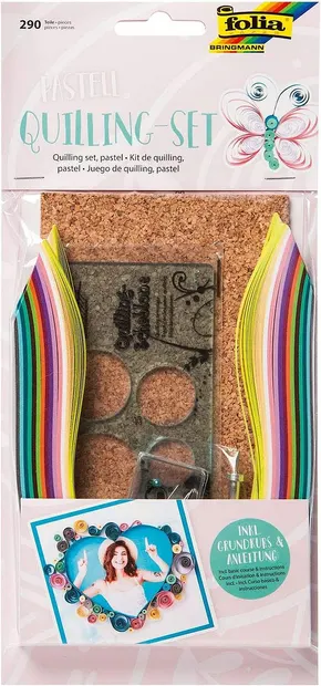 Kit de quilling Folia - 290 buc, culori pastelate