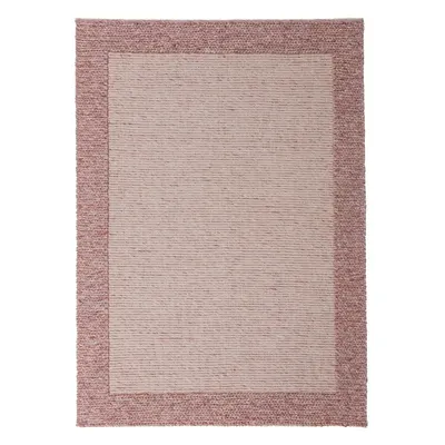 Covor roz deschis țesut manual din amestesc de lână 160x230 cm Rue – Flair Rugs