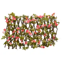 vidaXL Spalier cu iederă artificială extensibil, roz închis, 180x20 cm