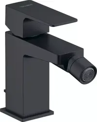 Baterie bideu Duravit Manhattan MH2400001046, marime S, cartus ceramic, set evacuare cu tija, 138 mm, ventil, Negru mat
