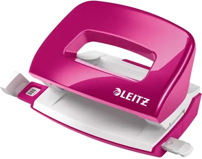 Perforator Leitz Wow - Zimba Mini, până la 10 foi, roz metalic