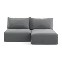 Colțar gri extensibil/cu spațiu de depozitare cu tapițerie din catifea (cu colț pe partea dreaptă/cu șezlong) Kalena – Makamii