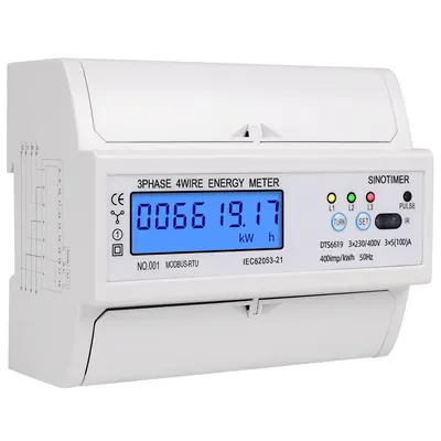 Contor de energie trifazat, Sinotimer, DIN RS485 kWh consum de putere, voltmetru curent, monitor modbus RTU 380V 400V DTS6619-017
