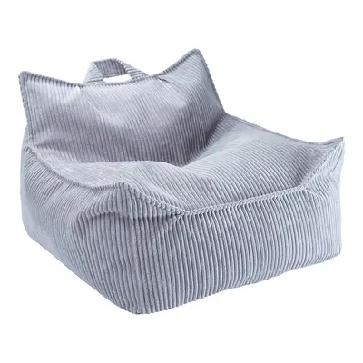 Fotoliu puf pentru copii albastru cu tapițerie din catifea reiată Chair – Wigiwama