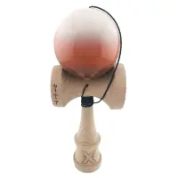 Jucarie de indemanare din lemn, Kendama X, Flippy Big Cups V2, Super Sticky, 18 cm, Alb, Maro