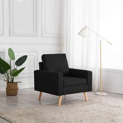 vidaXL Fotoliu, negru, material textil