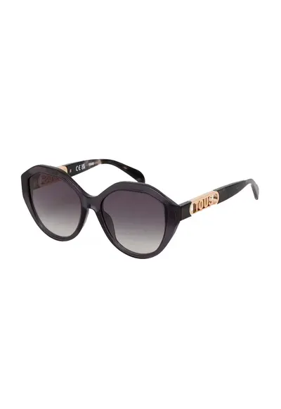 Ochelari de Soare Dama STOB90-550705 - Lentile Ø55 mm Policarbonat - Protectie UV400 - Rama Acetat Negru/Gri - Include Husa