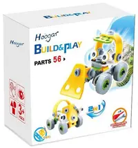 Set de constructie Hoogar - Masina si buldozer, 56 piese