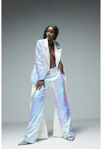 Costum cu paiete aplicate si aspect iridescent Leo - Multicolor