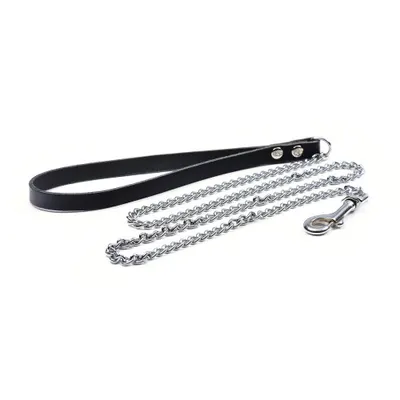 Lesa pentru caini Enjoy din metal, argintie, lungime 0.9 m, pentru caini de talie medie si mare