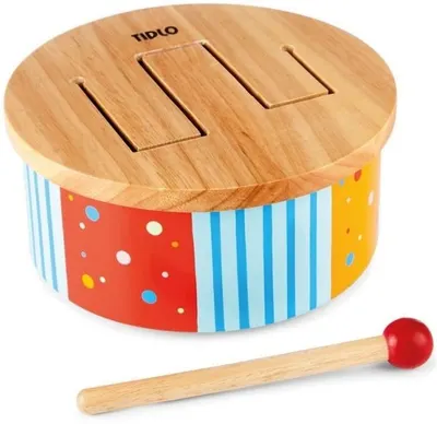 Instrument muzical din lemn pentru copii Bigjigs - Toba din lemn