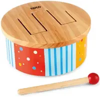 Instrument muzical din lemn pentru copii Bigjigs - Toba din lemn