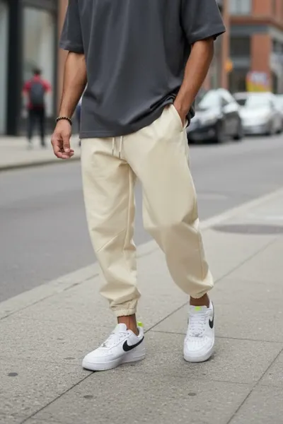 Pantaloni de trening cargo, bej, conici Y311 3-2.1