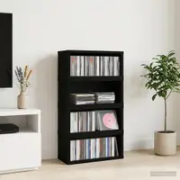 vidaXL Raft pentru depozitarea CD-urilor 4 buc. Stejar Negru