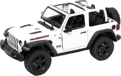 Mașinuță metalică Kinsmart - 2018 Jeep Wrangler Open Top, 1:34, albă