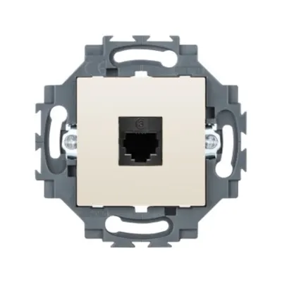 International Standard Telephone Socket - Rj11 - Screw-On Terminals - 2 Module - Ivory - Dahlia
