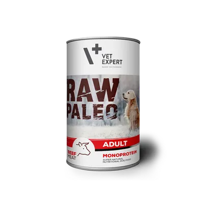 Hrana umeda pentru caini, RAW PALEO, conserva monoproteica, adult, carne de vita, 400 g