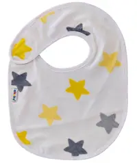 Baveta impermeabila din bumbac cu inchidere velcro 23x20 cm Akuku Stars