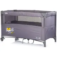 Patut pliabil Chipolino Relax Tiger charcoal cu laterala culisanta