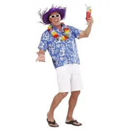 Bluza hawaii albastra
