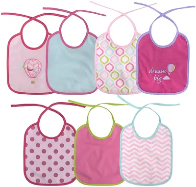 Bavete Lorelli Baby Care - Pentru fetiță, cu șnur, set de 7 buc