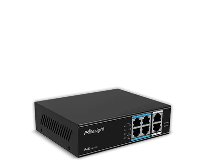 "Switch Milesight MS-S0208-GL Porturi:8×100Mbps PoE ports (RJ45) +2×1000Mbps unlink ports Maxim 30 W per port, Buget 120 W Perfo