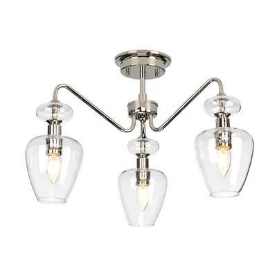 Plafoniera Armand 3 Light Semi Flush – Polished Nickel